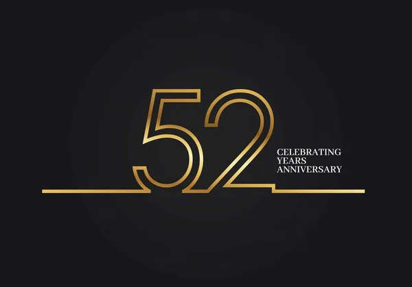 52 anos aniversário — Vetor de Stock