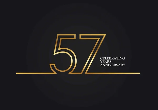 57 anos aniversário —  Vetores de Stock