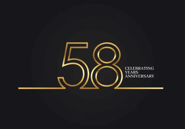 58 años aniversario — Vector de stock