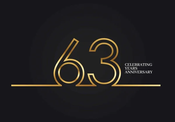 63 años de aniversario — Vector de stock