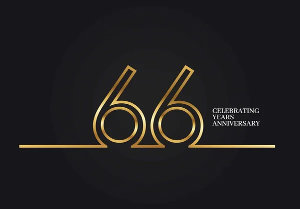 66 Jahre Jubiläum — Stockvektor