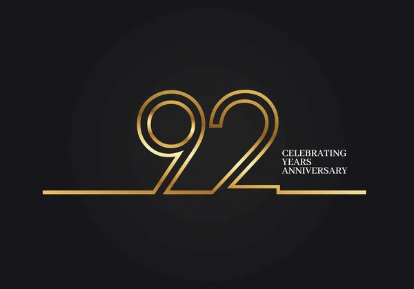 92 Jahre Jubiläum — Stockvektor