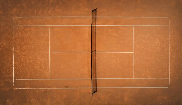 Tennis Clay Court. View from the bird\'s flight. Aerial photography