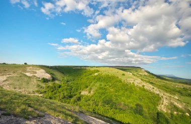 Güzel bahar manzara, dağdan görünümü.