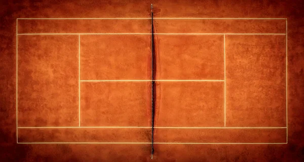 Tennis Clay Court View Bird Flight — Stock Photo, Image