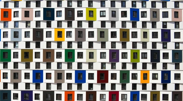Colorida Fachada Del Nuevo Edificio Arquitectura Moderna Edificio Residencial — Foto de Stock