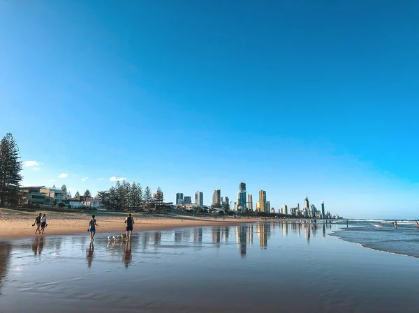 Hermosa Vista Panorámica Sobre Horizonte Costa Dorada Playa Surfers Paradise —  Fotos de Stock