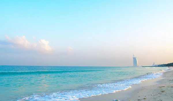 Krásná Tyrkysová Krajina Sufouh Beach Jeden Dubajských Skrytých Drahokamů Známý — Stock fotografie