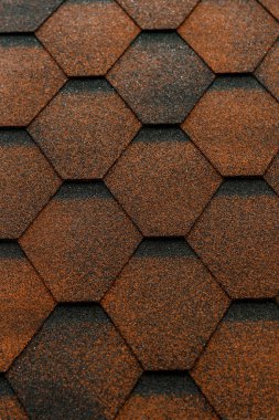 Elastik, pullar şeklinde esnek fayanslar. Çatı için yapay yapı malzemesi. Soyut geometrik arkaplan