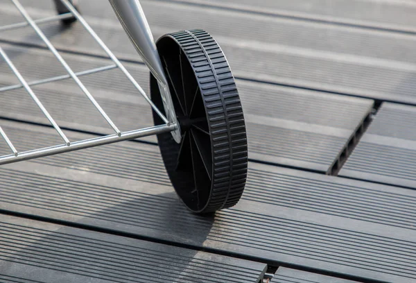 Plastic Wheel New Barbecue Close — Stock Photo, Image