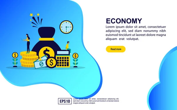 แนวคิดภาพเวกเตอร์ของเศรษฐกิจ แนวคิดการวาดภาพสมัยใหม่สําหรับแบนเนอร์ ใบปลิว โปรโมชั่น วัสดุการตลาด โฆษณาออนไลน์ การนําเสนอธุรกิจ — ภาพเวกเตอร์สต็อก