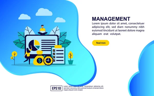 Vector illustratie concept van management. Moderne illustratie conceptuele voor banner, flyer, promotie, marketingmateriaal, online reclame, zakelijke presentatie — Stockvector