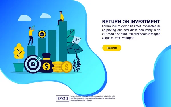 Vektor Illustration Konzept der Return on Investment. Modernes Illustrationskonzept für Banner, Flyer, Promotion, Marketingmaterial, Online-Werbung, Unternehmenspräsentation — Stockvektor