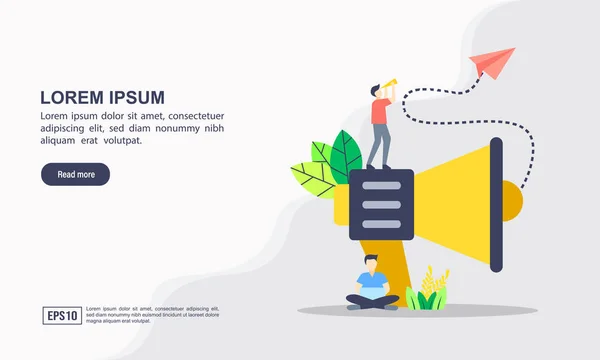 Karakter ile sosyal medya pazarlama kavramı. Web Banner, Infographics, kahraman görüntüleri için kullanabilirsiniz. Beyaz arka planda yalıtılmış düz izometrik vektör çizim.
