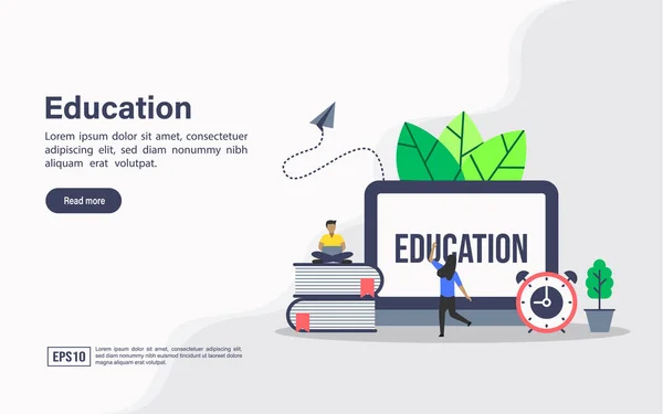 Vektör illüstrasyon eğitim kavramı. Afiş, el ilanı, promosyon, pazarlama malzemesi, online reklam, iş sunumu için modern illüstrasyon kavramsal