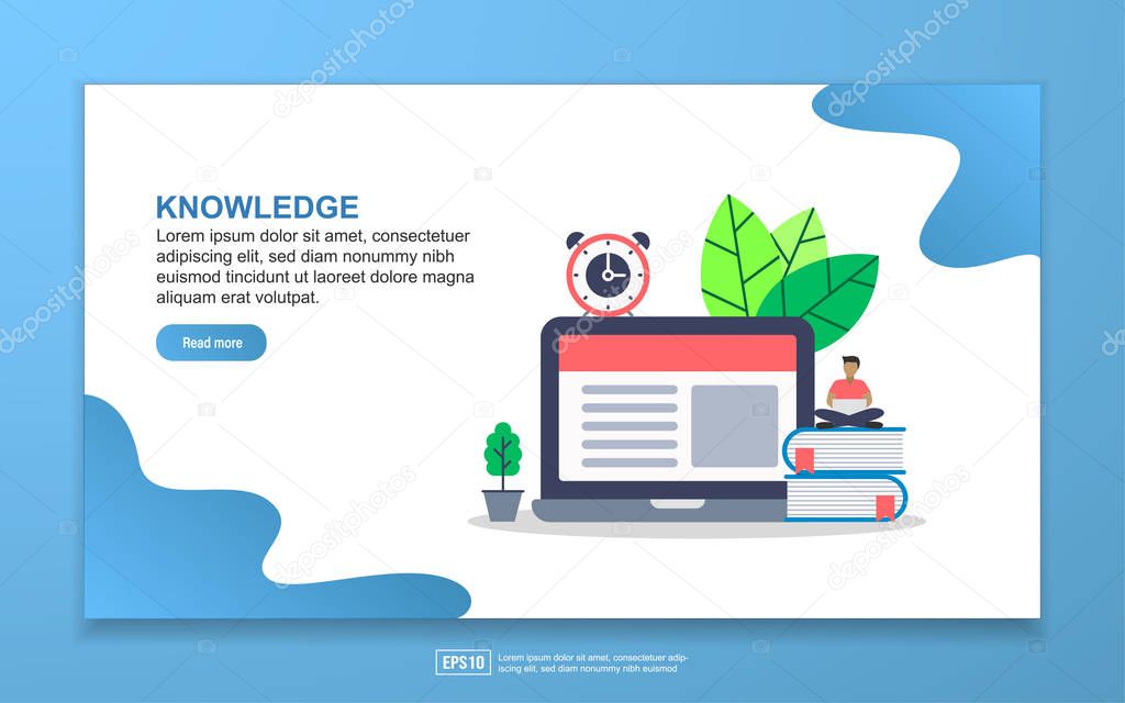 Vector illustration of knowledge concept with tiny people character. Easy to edit and customize