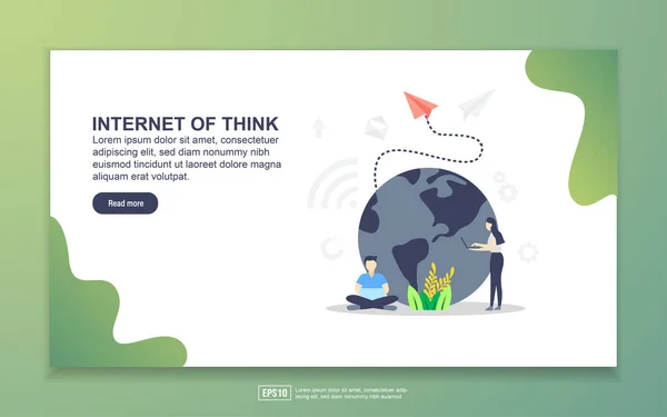 Modelo de landing page de internet de pensar. Conceito de design plano moderno de design de página web para site e site móvel. Fácil de editar e personalizar — Vetor de Stock