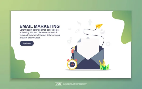 Landing page template of email marketing. Modern flat design concept of web page design for website and mobile website. Easy to edit and customize — Stock Vector