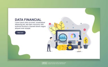 Veri mali açılış sayfası şablonu. Web sitesi ve mobil web sitesi için web sayfası tasarımı Modern düz tasarım kavramı. Kolay ve özelleştirilen.
