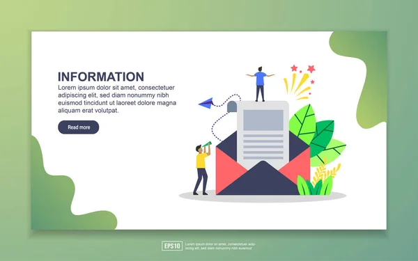 Bestemmingspagina sjabloon met informatie. Modern plat ontwerpconcept van webpaginaontwerp voor website en mobiele website. Eenvoudig te bewerken en aan te passen. — Stockvector