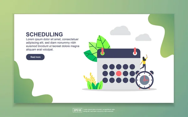 Landing page template of scheduling. Modern flat design concept of web page design for website and mobile website. Easy to edit and customize.