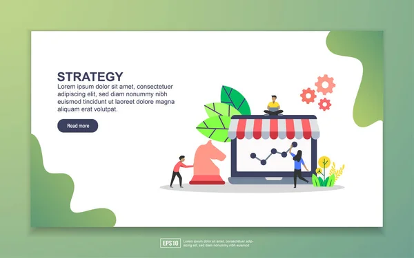 Landing page template of strategy. Modern flat design concept of web page design for website and mobile website. Easy to edit and customize.