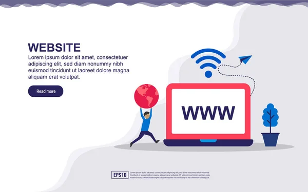 İniş sayfası web sitesi konsepti. Modern düz tasarım çizimi