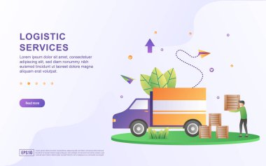 Lojistik hizmetin illüstrasyon konsepti hızlı ve güvenli bir şekilde iletilir..