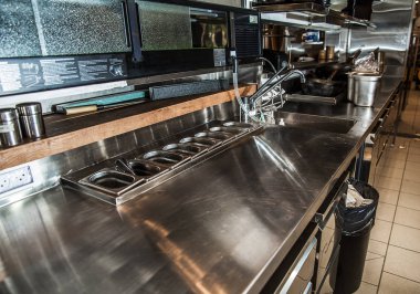 Profesyonel mutfak, görünümü sayacı, paslanmaz çelik .