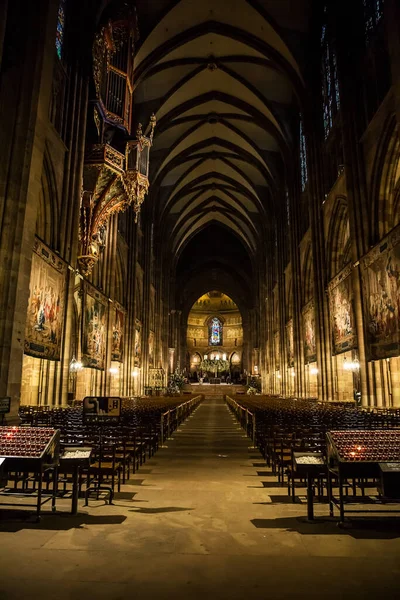 Strasbourg Francia Diciembre 2019 Interior Famosa Catedral Estrasburgo Francia Marzo — Foto de Stock