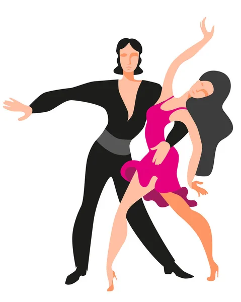 Beau couple dansant danse latino-américaine . — Image vectorielle