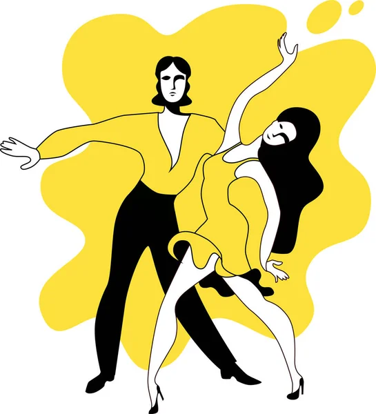 Belo casal dançando dança latino-americana . — Vetor de Stock