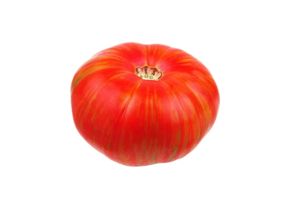 在白色孤立的背景上切下一片红色西红柿 — 图库照片
