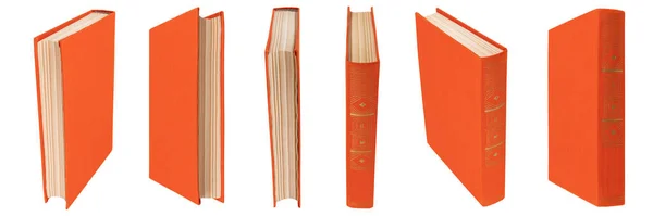 Orange Book Cloth Cover White Isolated Background — Stock Photo, Image