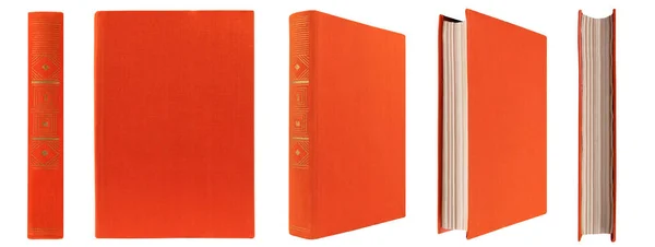 Orange Book Cloth Cover White Isolated Background — Stock Photo, Image