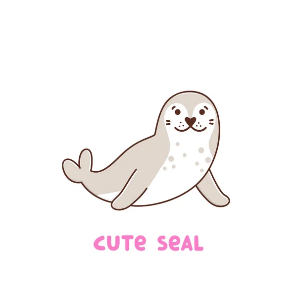 可爱的动物海豹在白色背景 可用于贴纸 电话盒 杯子等设计 — 图库矢量图片