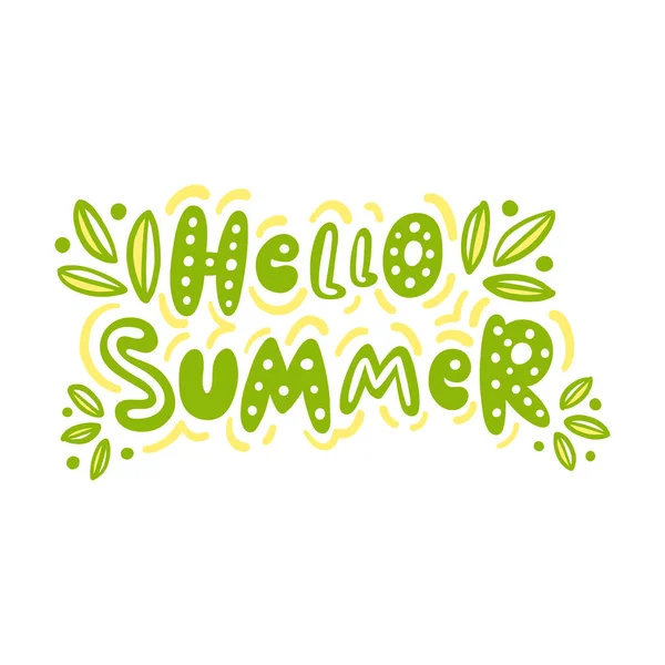 Inscription Hello Summer Dans Style Lettré Tendance Excellent Design Pour — Image vectorielle