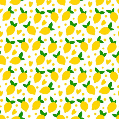 Beyaz bir arka plan üzerinde limon ile dikişsiz desen. Ambalaj, ambalaj kağıdı, çocuk giysileri, nevresimler, vb için mükemmel baskı.