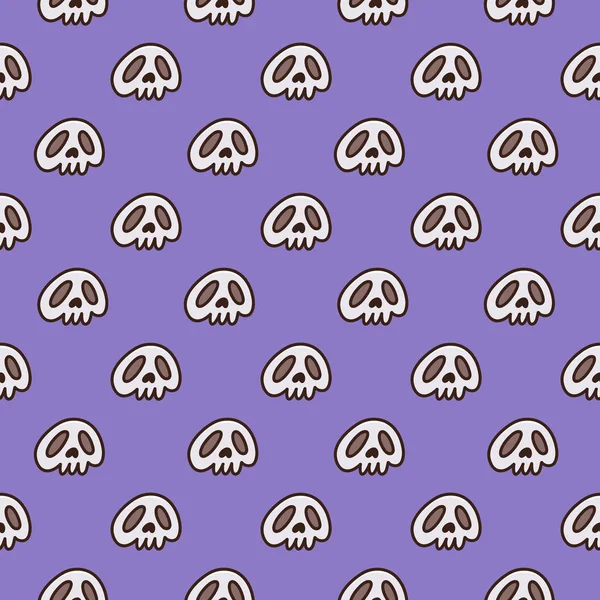 Halloween Pattern Skull Purple Background Can Used Packaging Wrapping Paper — Stock Vector