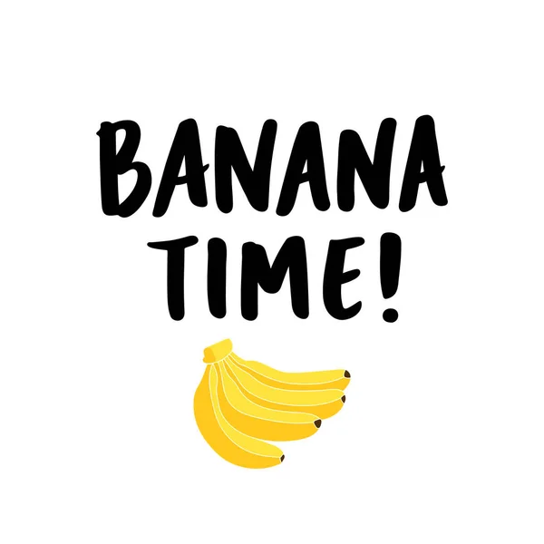 バナナの束と碑文 それはバナナ 白い背景にインクの手描きです カード マグカップ パンフレット ポスター Tシャツなどに使用できます — ストックベクタ