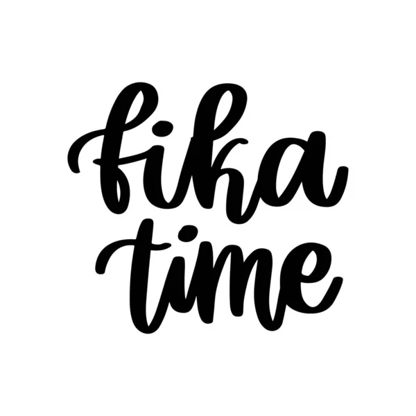 Skandinavische Phrase Fika Time Fika Schwedische Tradition Kaffeepause Mit Einem — Stockvektor