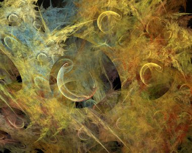 Soyut bir bilgisayar modern fraktal tasarım koyu arka plan üzerinde oluşturulan. Fraktal renk doku soyut. Dijital sanat. Soyut Form ve renk. Cam küre. Kabarcıklar arka plan