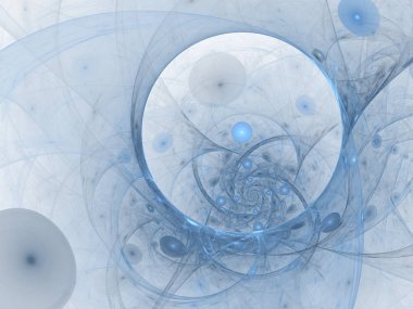 Mükemmel dijital mavi arka plan. Vortextunnel, 3d çizim. Bubbles ve daireler ve Fraktal öğeleri mecazi ilişki uzay, bilim ve modern teknoloji ile bileşimi. Fractal sanat, kapak tasarımı, te için soyutlama