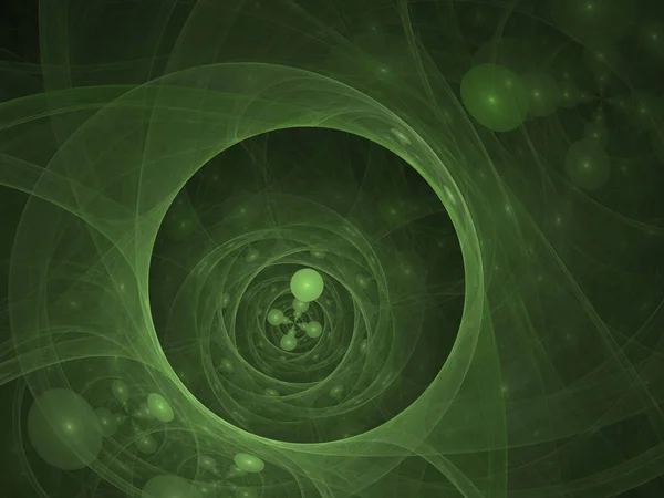 Fond Vert Numérique Abstrait Parfait Vortextunnel Illustration Composition Bulles Cercles — Photo