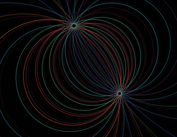 String theory. Physical processes and quantum theory. Quantum entanglement. An abstract computer generated modern fractal design on dark background. Abstract fractal color texture. Digital art. Abstract Form & Colors. Abstract fractal element pattern