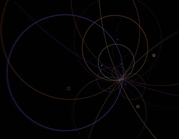 弦理论 物理过程和量子理论 量子纠缠 一种抽象的计算机在暗背景下产生了现代分形设计 抽象分形色彩纹理 数字艺术 抽象形式和颜色 抽象分形元模式 — 图库照片