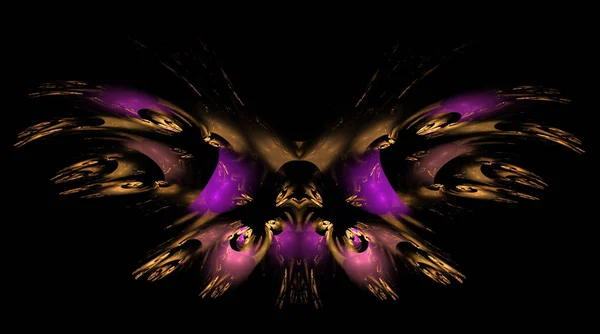Abstract fractal background purple Decorative Butterfly. An abstract computer generated modern fractal design on dark background. Abstract fractal color texture. Digital art. Abstract Form & Colors. Abstract fractal element pattern for your design. c