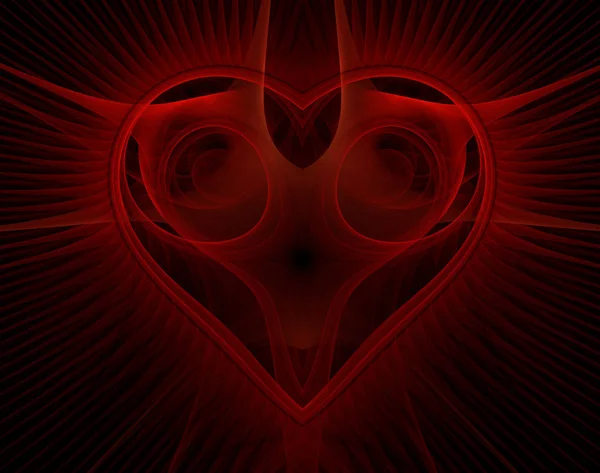 Burning Beating Heart Valentine Day Background Abstract Computer Generated Modern — Stock Photo, Image