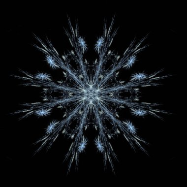 Yeni yıl için kar taneleri. Doğrusal yuvarlak rakamlar, bir topluluğu olarak güneş ışınlarının. Siyah zemin üzerine mavi radyal nesneler. Dekorasyon işaretler