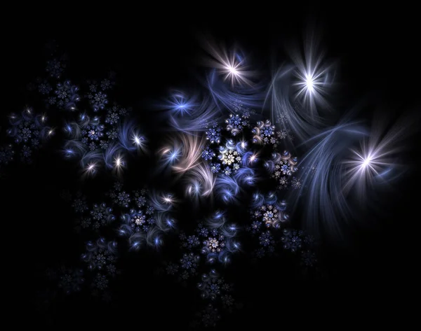 Abstrakte Weihnachtsdekoration Hintergrund Blauer Farbe Schönes Wintermuster Mit Schneeflocken Und — Stockfoto